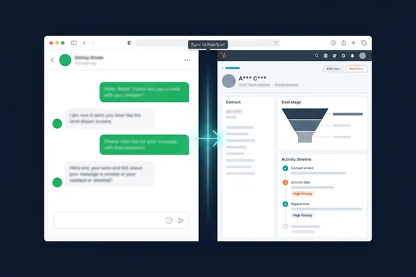 WhatsApp to HubSpot CRM sync illustration